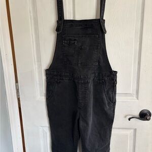 Free People Black Denim Overalls with Bib